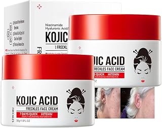 Kojic Acid Cream, Face and Body Gel, Dark Spots, Melasma, Natural Ingredients, Moisturizing and Mild Effect (2pcs acido kojico)