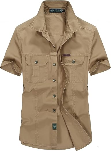 Amazon.com: JIANYIO Camisa de manga corta para hombre, algodón lavado,  estilo militar, tallas grandes : Ropa, Zapatos y Joyería