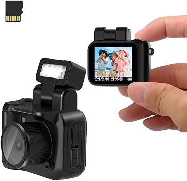 Xilecam Mini Camera Keychain with 32GB Card Mini Retro Camera Cameras Keychain Perfect for Vlogging and Daily Recording Gifts for Girl.It can be Hung on The KeyBlack