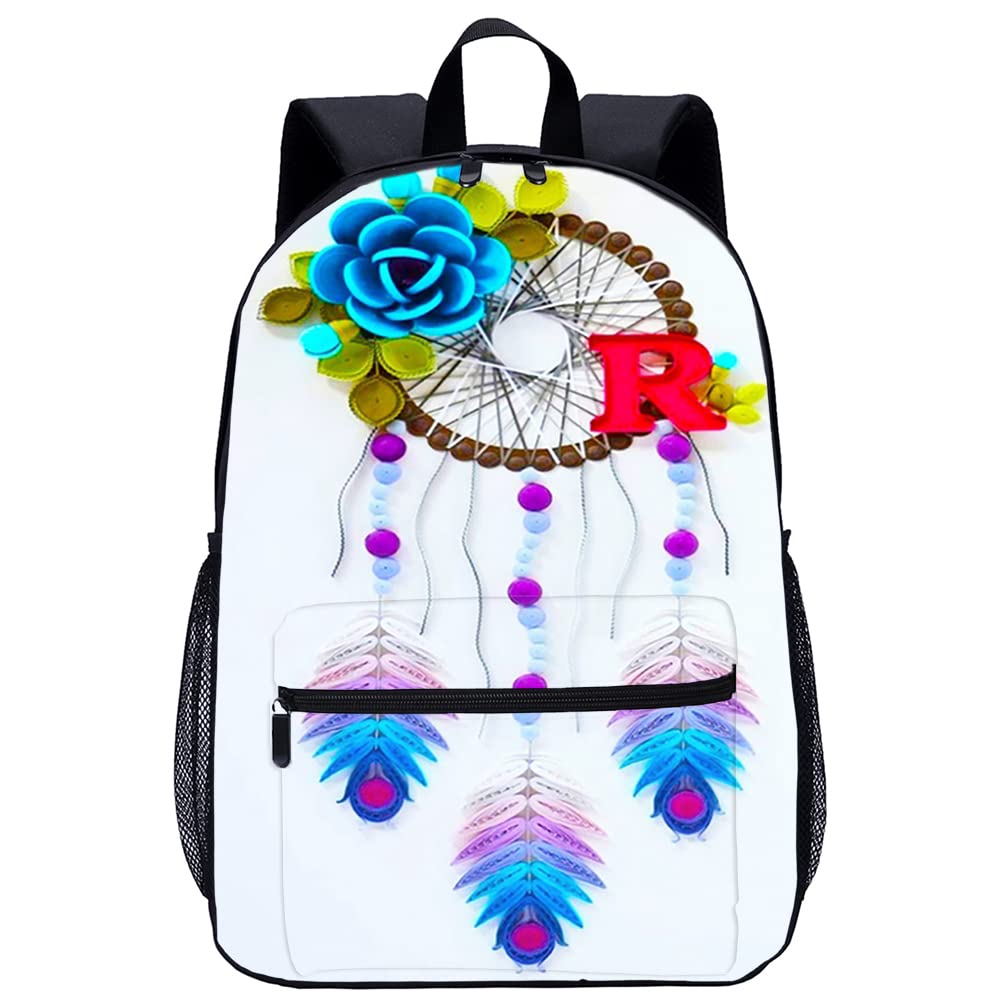 Mochila escolar unisex Wind chimes de moda ligera con estampado 3D de 45x30x15cm 8