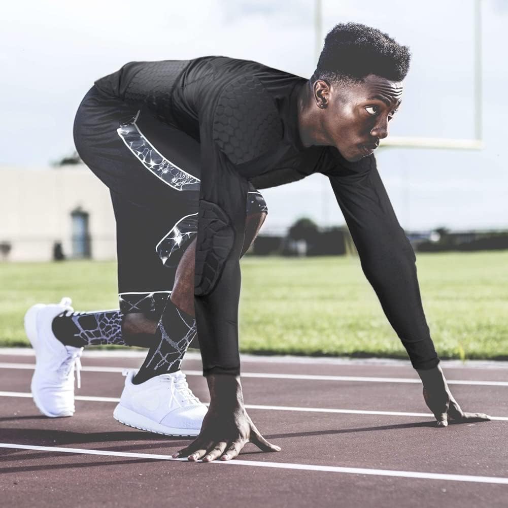 TUOY Classic Padded Compression Shirt - Long Sleeve Padded Protective Shirt : Sports & Outdoors