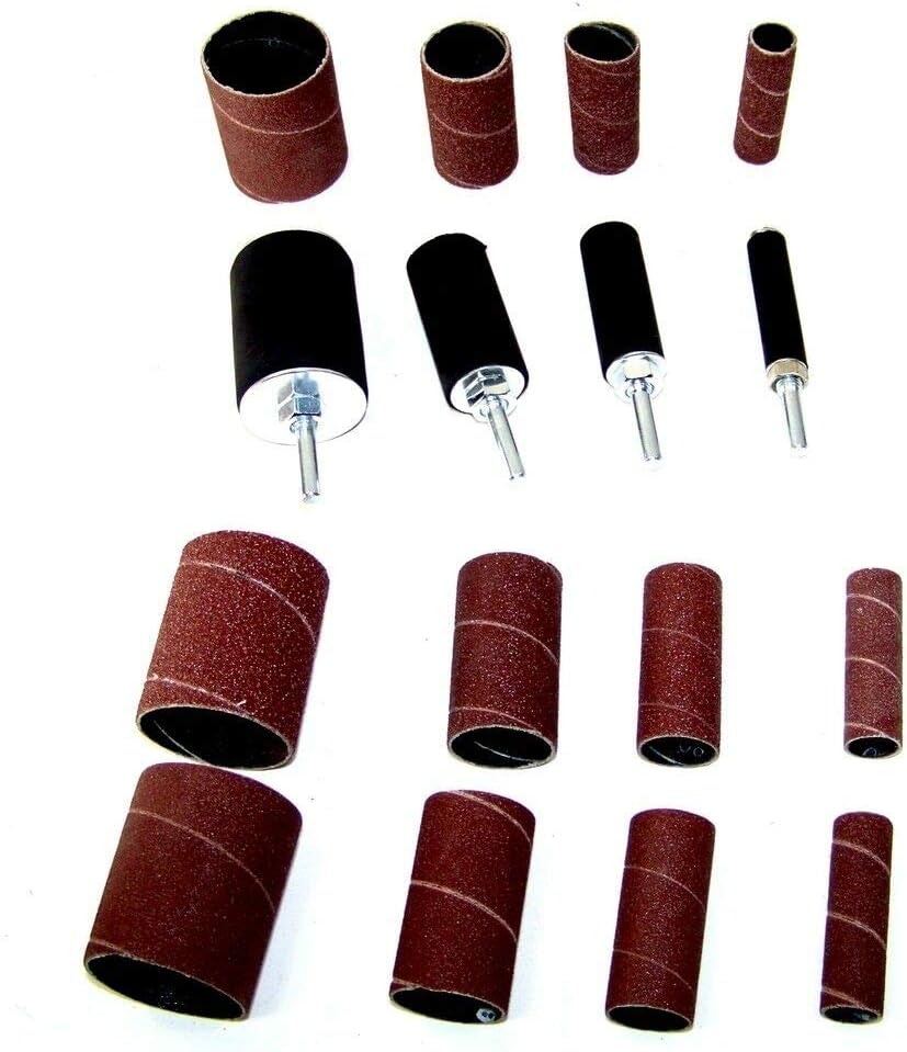 16pc 2" LONG SANDING DRUM & SLEEVES SET KIT FITS DRILL PRESS SPINDLE SANDER