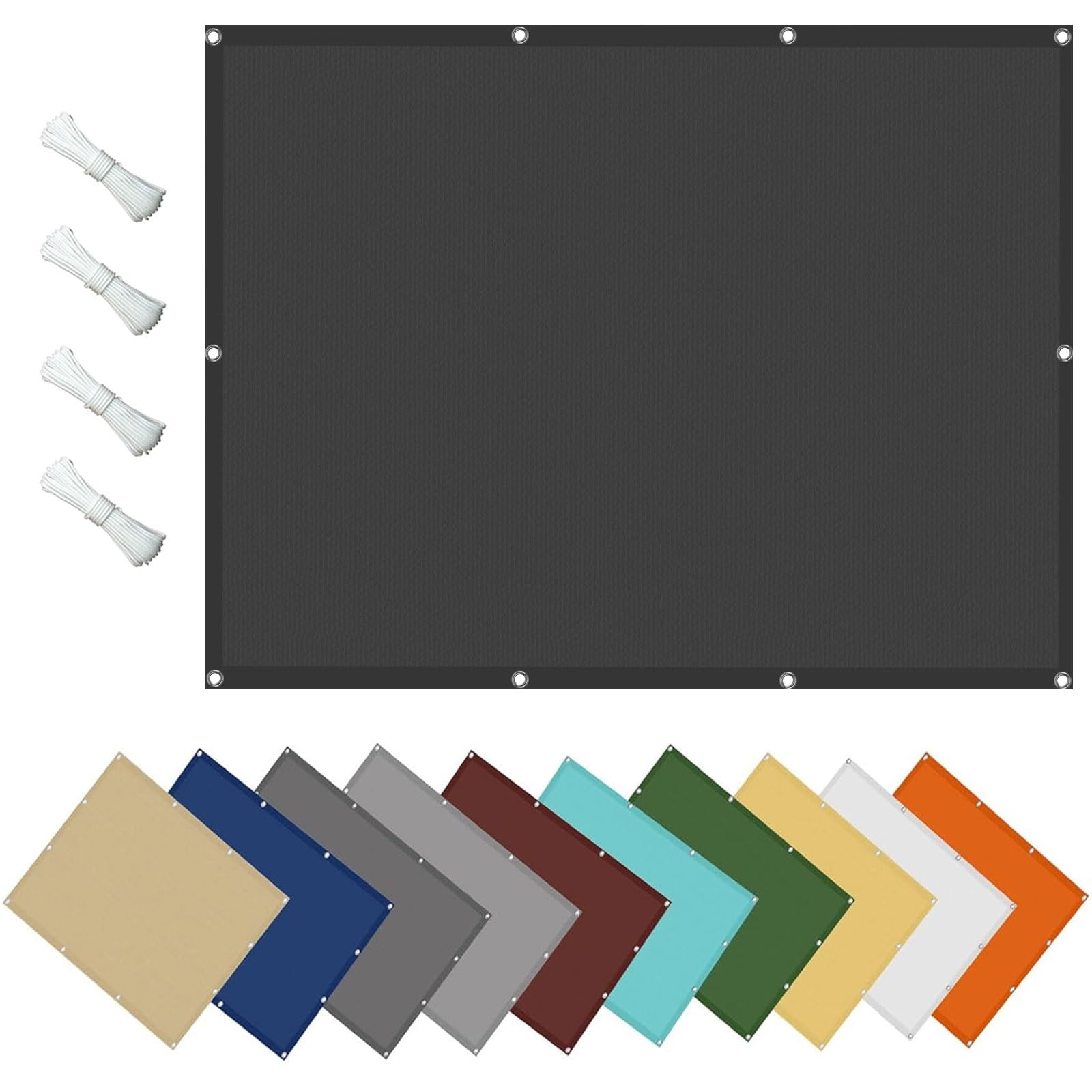 KLGFBDC Waterproof Sun Shade Sail 1.2 x 3.8mDurable UV Protection WeatherResistant Windproof Canopy with Grommets for Garden Patio BalconyDark Grey