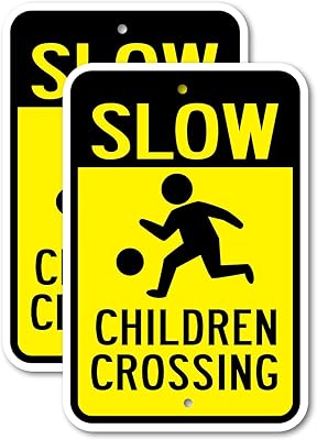 (2 Pack) Slow Children Crossing | 12