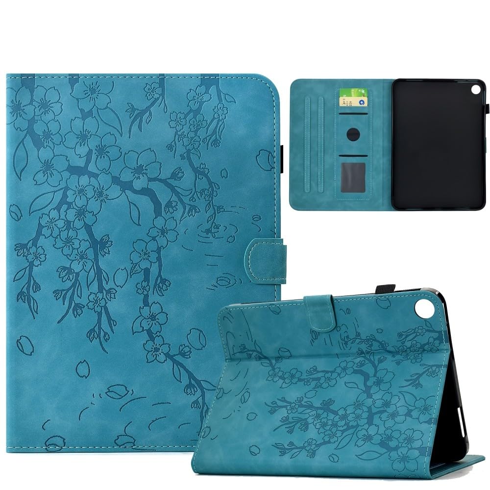 Generic Compatible avec Samsung Galaxy Tab A7 10.4 2020 SM-T500 T505 T507 (couleur : bleu clair) Étui portefeuille à rabat en cuir floral