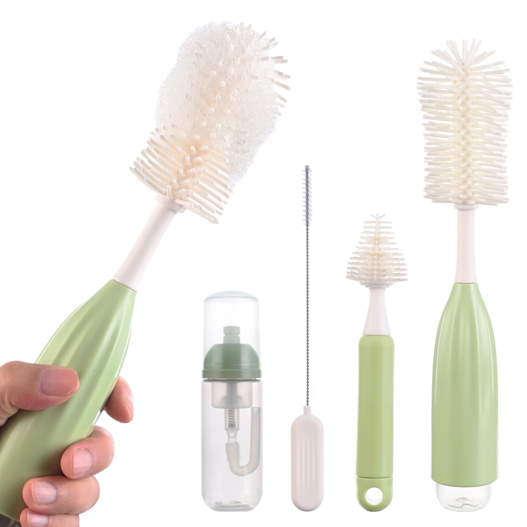 Set Nettoyage Biberon 3 En 1 Silicone - Brosse, Distributeur Savon - Pour Biberon, Tire-Lait