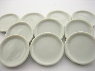 10x20mm White Round Plate Dish Dollhouse Miniature Ceramic Food Supply 12994