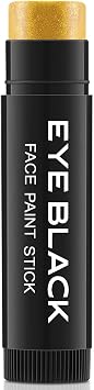 CCbeauty Metallic Gold Glitter Eye Black Stick for Baseball Football Softball Lacrosse Accessories, Anti-Glare Eyeblack, Waterproof Face Paint, Last All Game, Smooth Application, High Pigmented Color