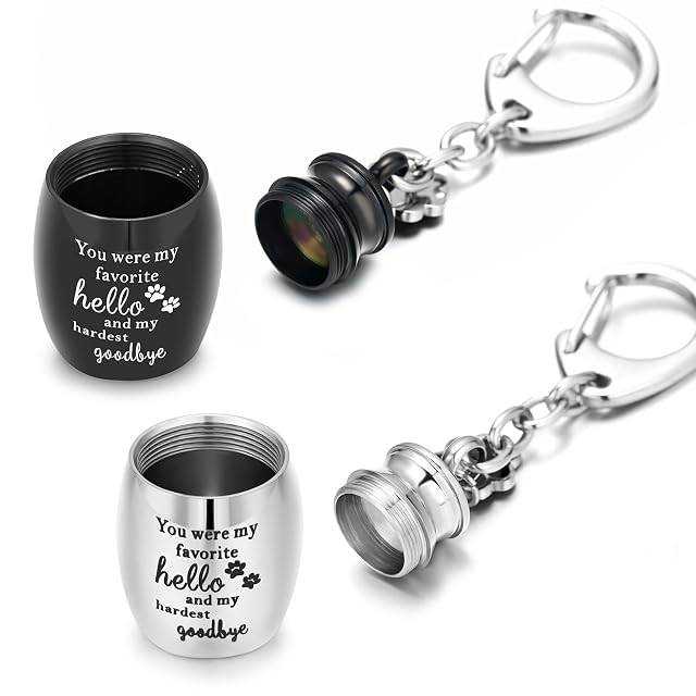 Foto 4 de 7 de VCCWYQK Joyería de cremación para cenizas de perro, huella de perro, urna conmemorativa
