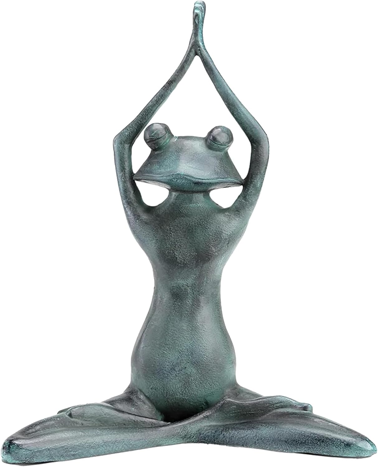 SPI Home Cast Aluminum Stretching Yoga Frog Garden Sculpture 15.5 Inches High
