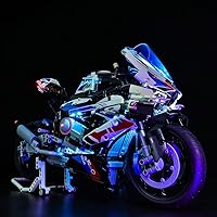 Vista 4 de Kit de luces LED RC para (M 1000 RR motocicleta 42130) modelo de bloques de construcción, kit de iluminación de construcción compatible con Lego