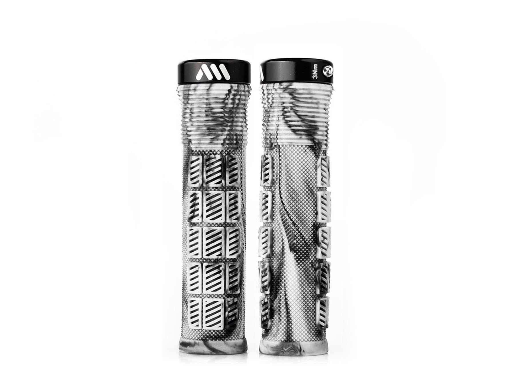 All Mountain Style AMS Rise Bicycle Lock-on Handlebar Grips, White Camo