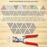 remachadora manual para ropa MUCHOS COLORES: Sin importar el vestido, bolsa, bata de bebé o cárdigan que esté haciendo, nuestro kit de botones a presión tendrá un color para usted. Cada set de botones a presión contiene 10 colores de cada uno; blanco, negro, crema, azul, verde, violeta, rojo, amarillo pálido, rosa bebé y azul bebé.