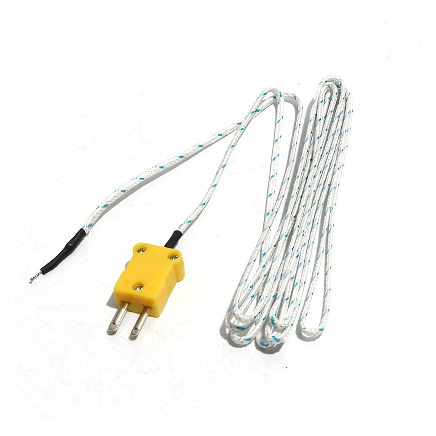 4m/5m/6m/10m Fiberglass Wire K-Type Thermocouple Probe Sensor for TM-902C/TES-1310/6801 High Temperature Tester(10M Cable)