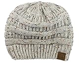 C.C Trendy Warm Chunky Soft Stretch Cable Knit Beanie Skully, Confetti Oatmeal