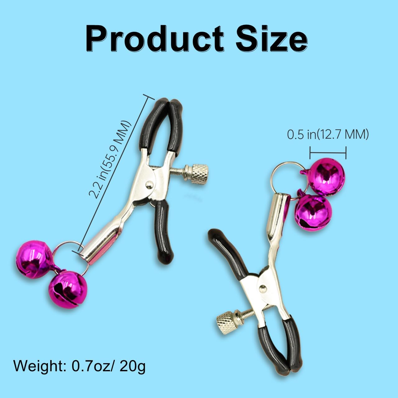 2Pcs Adjustable Metal Nipple Clamps BDSM Nipple Toys, Nipple Clips for Adult Play, Nipple Rings Non-Piercing Bondage Sex Toys, Clit Clamp BDSM Kit Sensory Toys Woman Nipple Stimulates Sexual Wellness