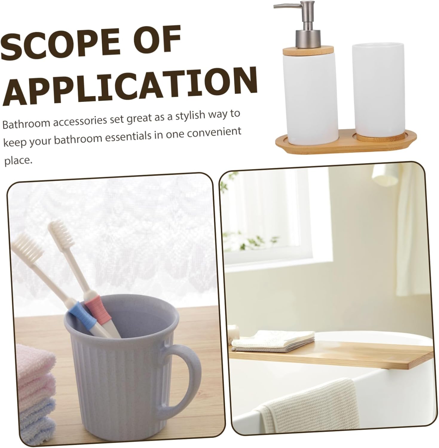Homoyoyo Nordic Ceramic Bathroom Accessories Set Toothbrush Holder Mouthwash Cup Lotion Dispenser Sleek White Design for Vanity and Sink Organization
