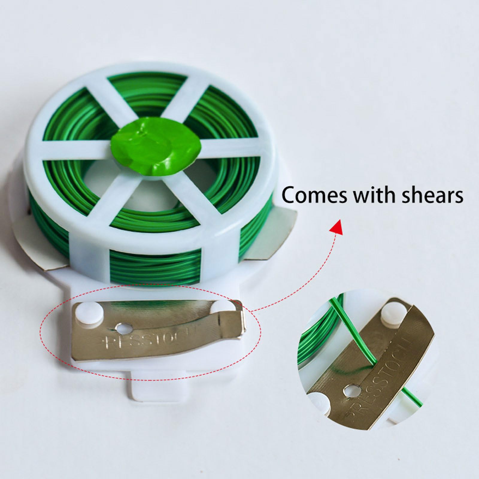 Attaches vertes pour plantes avec cutter intégré | Supports solides mais néanmoins pour tomates, vignes et grimpeurs | Idéal pour le jardinage et la formation des plantes (50 m, 2 rouleaux)