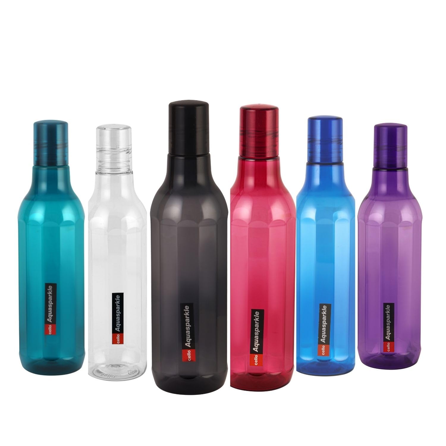 CELLO Aqua Sparkle | Chrome finish lid | 100% food grade | Leak proof and Break proof | Perfect for staying hydrated at the school,college, work and gym Water Bottle | 1000ml, Set of 6 | Assorted (B0C94N9LWZ) Amazon Price History, Amazon Price Tracker