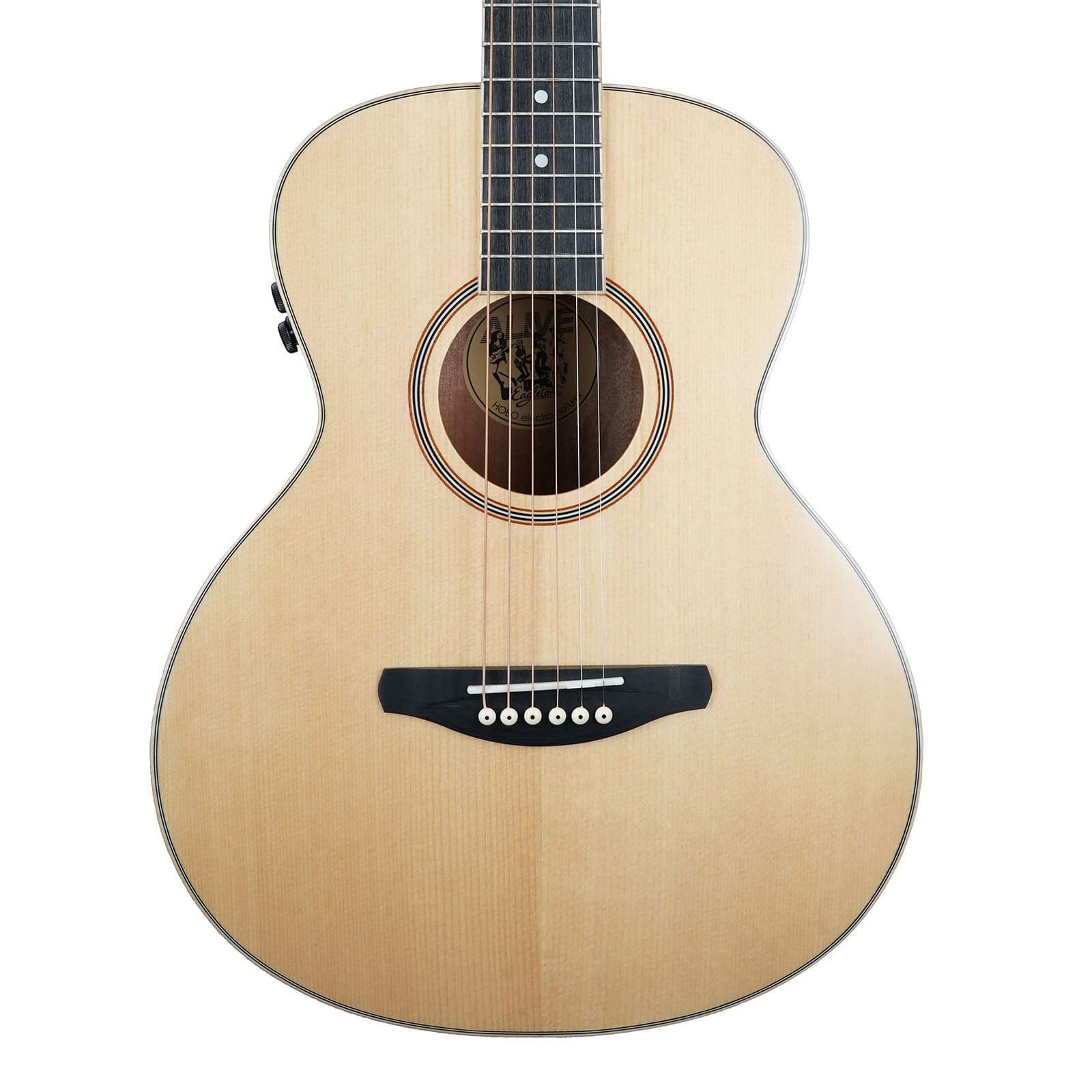 Guitare Folk de Voyage Eagletone HOBO Electro Natural - Guitare électro pour guitariste débutant ou confirmé - Forme Travel pour jouer à la maison, sur scène, en studio, en extérieur - Housse Offerte