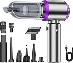 Flexup V-21 Blower & Vacuum, Three Speed Adjustment Functions, Portable & Rechargeable High Power Handheld Cordless Vacuum for Car, High Suction Power, Wireless, Brushless (Purple)