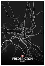 CFIOZYOS Black And White Map Fredericton CA City View Abstract Road Modern Map Art Print Poster Wall Office Home Decor Minimalist Line Art Hometown Housewarming Unframe 12x18inch(30x45cm)