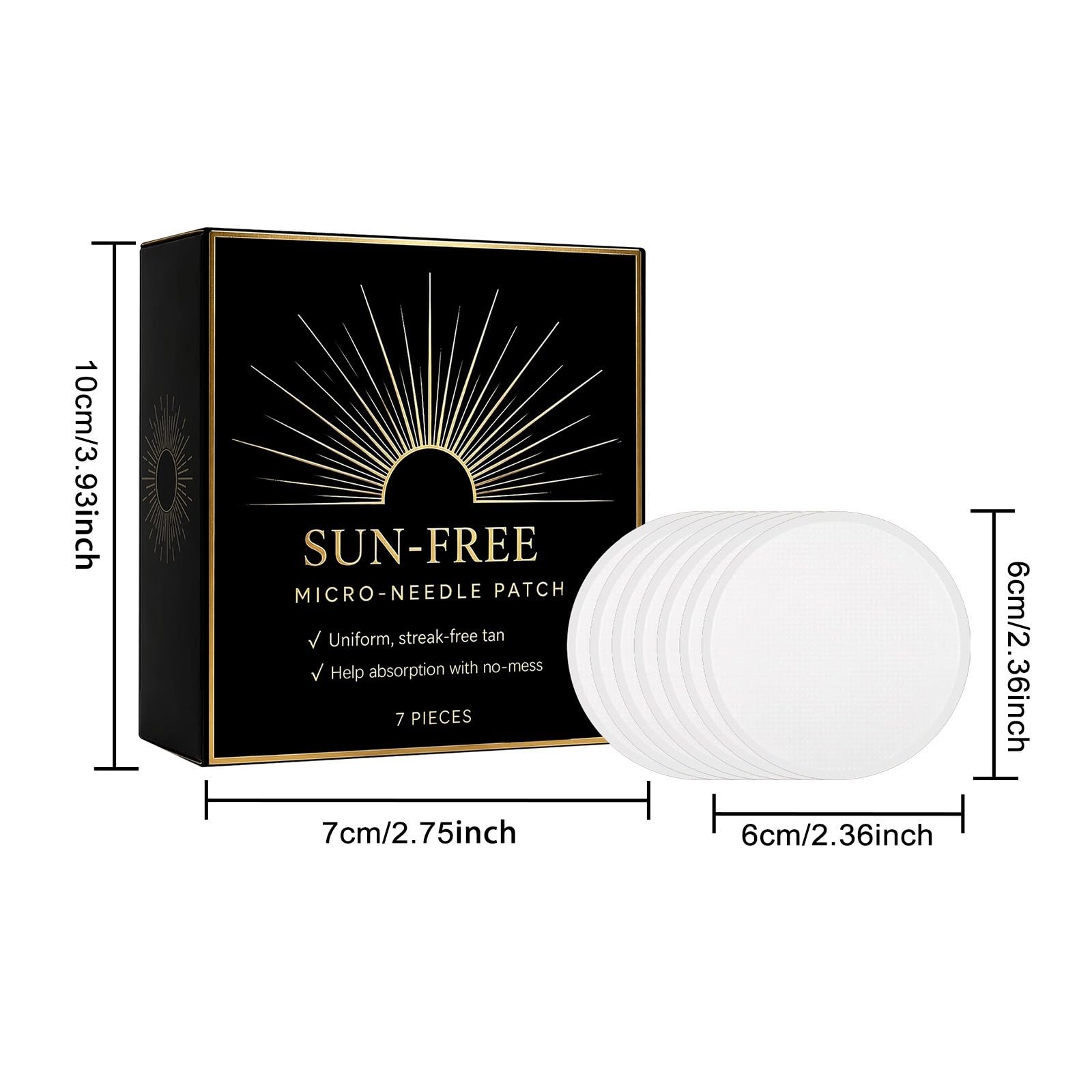 SUN-FREEMICRO-NEEDLE PATCH, Autoabbronzante per Unisex, Natural Bronze Finish, Even Complexion, Anti-Orange Hue, Hydrating Formula Suits All Epidermis