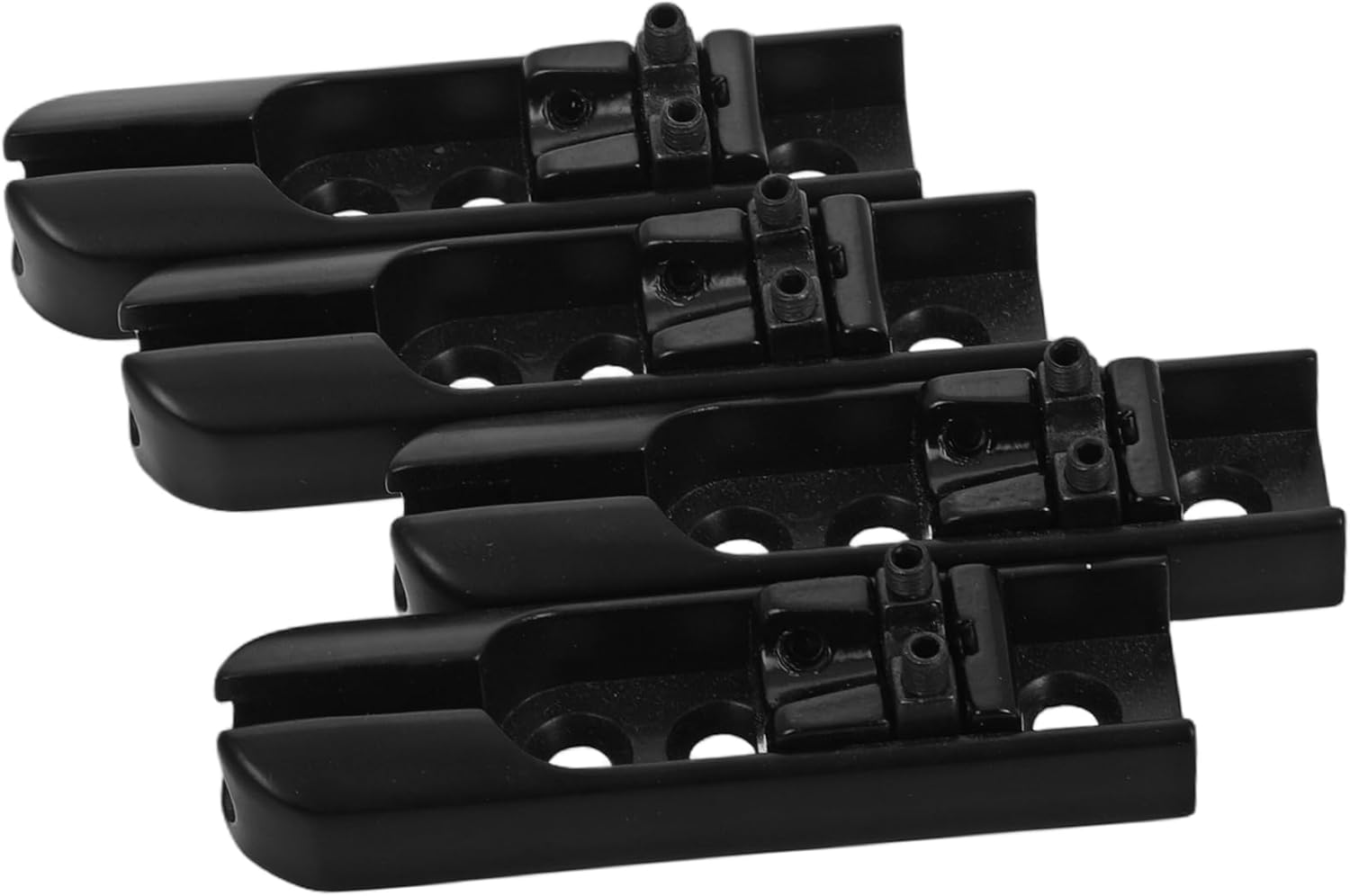 4pcs Bass Guitar Bridge Set Individual Tailpiece with Saddles Split Design for Changes Compatible with String Electric Bass Guitars Black