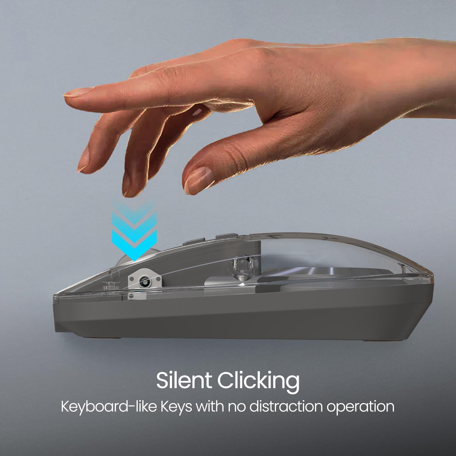 Portronics Toad 8 Transparent Wireless Bluetooth Mouse with Dual Wireless (BT + 2.4 GHz), Rechargeable Battery, Noise-Free Clicking, Show/Hide Desktop, Multi-Device Pair, Adjust Sensitivity (Grey) 32 613SMUNdv9L. SL1500