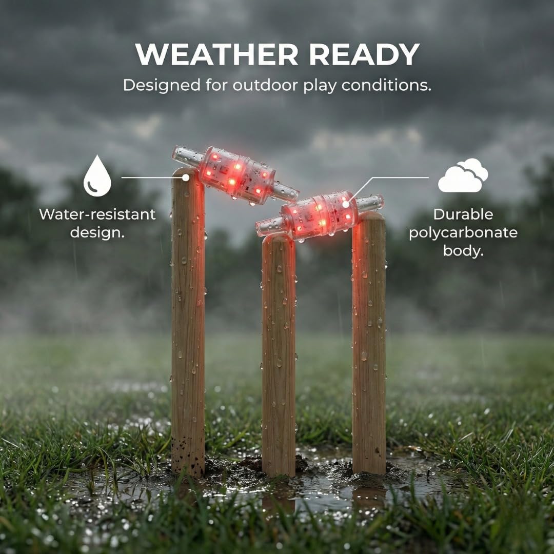 KD Willmax Bastoncini da cricket a LED, lampeggianti rossi attivati dagli urti, resistenti all'acqua, set da 2, batterie non incluse.