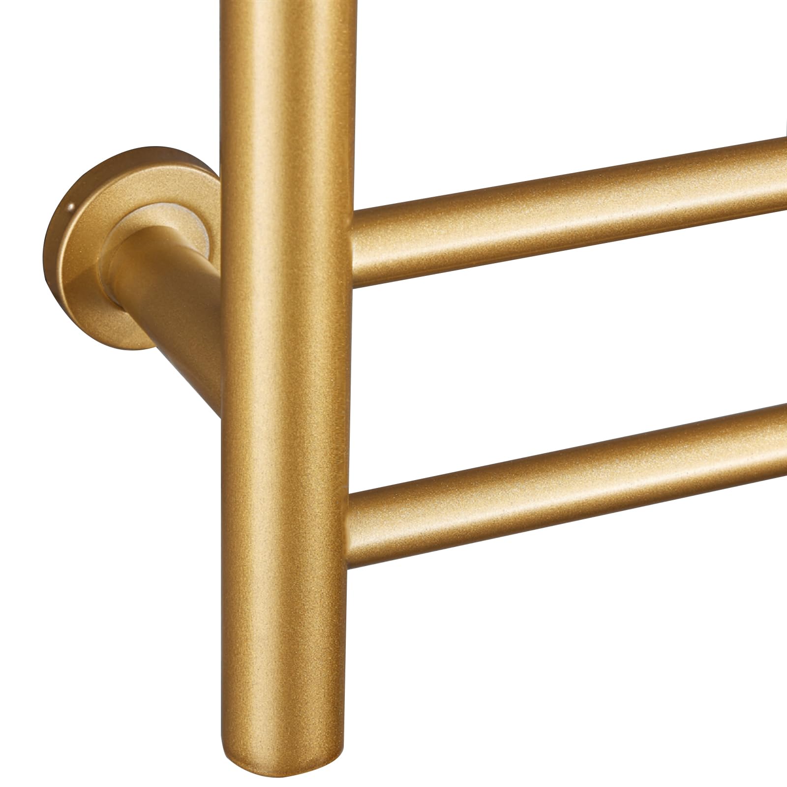 Sèche-Serviettes Electrique Chauffant Mural, Porte-Serviettes 10 Barres avec Minuterie Intégrée, Chauffe-Serviettes en Acier Inoxydable 304 pour Salle De Bain, 115 W, Doré,Plug in