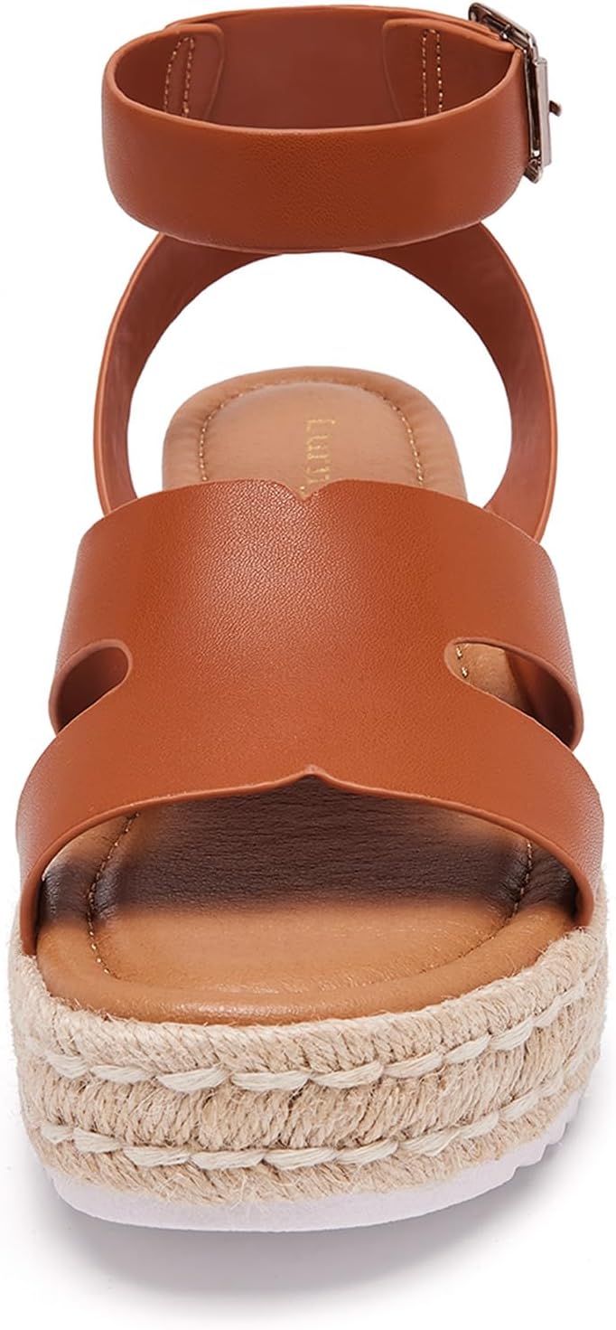 Women's Platform Espadrilles Sandals Adjustable Ankle Strap Buckle Wedge Open Toe Casual Summer Shoes - Image 4