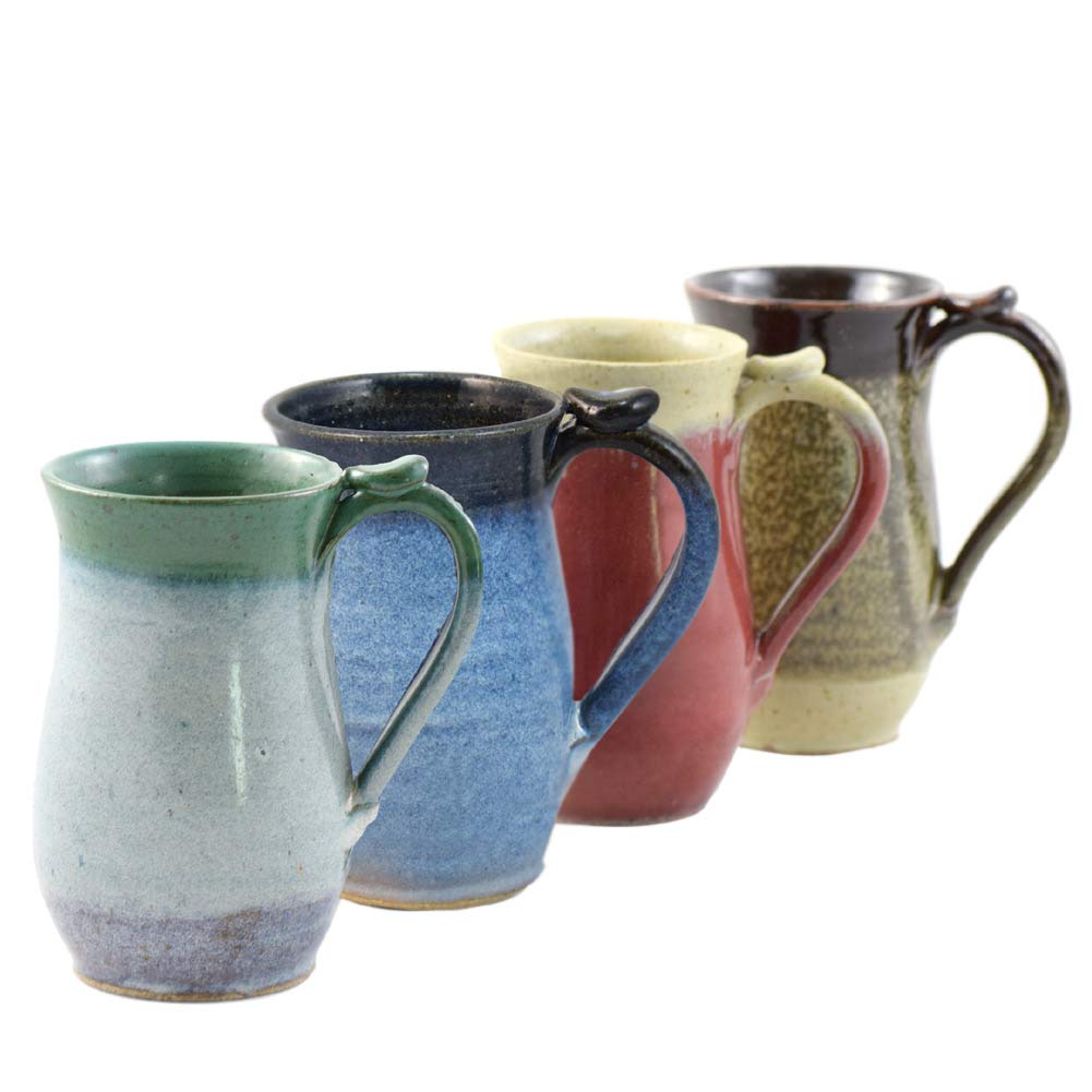 Amazon.com | Modern Artisans American Made Stoneware Pottery Classic 16-oz  Tall Mug with Thumb Grip (Denim Blue): Coffee Cups & Mugs