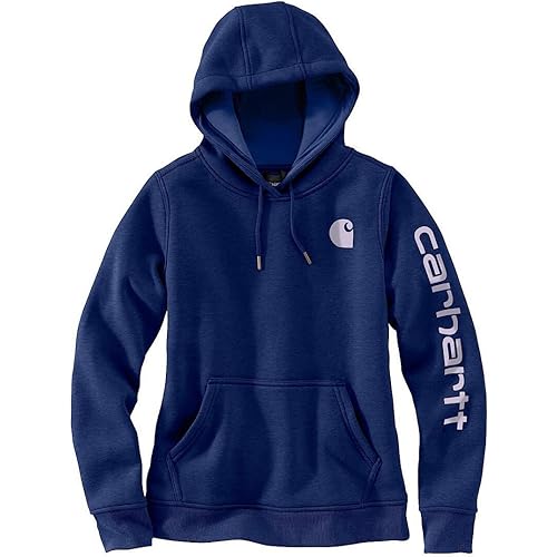 Carhartt Women's 102791 Women's Clarksburg Graphic Sleeve Pullover Sweatshirt - Medium Regular - Scout Blue Heather