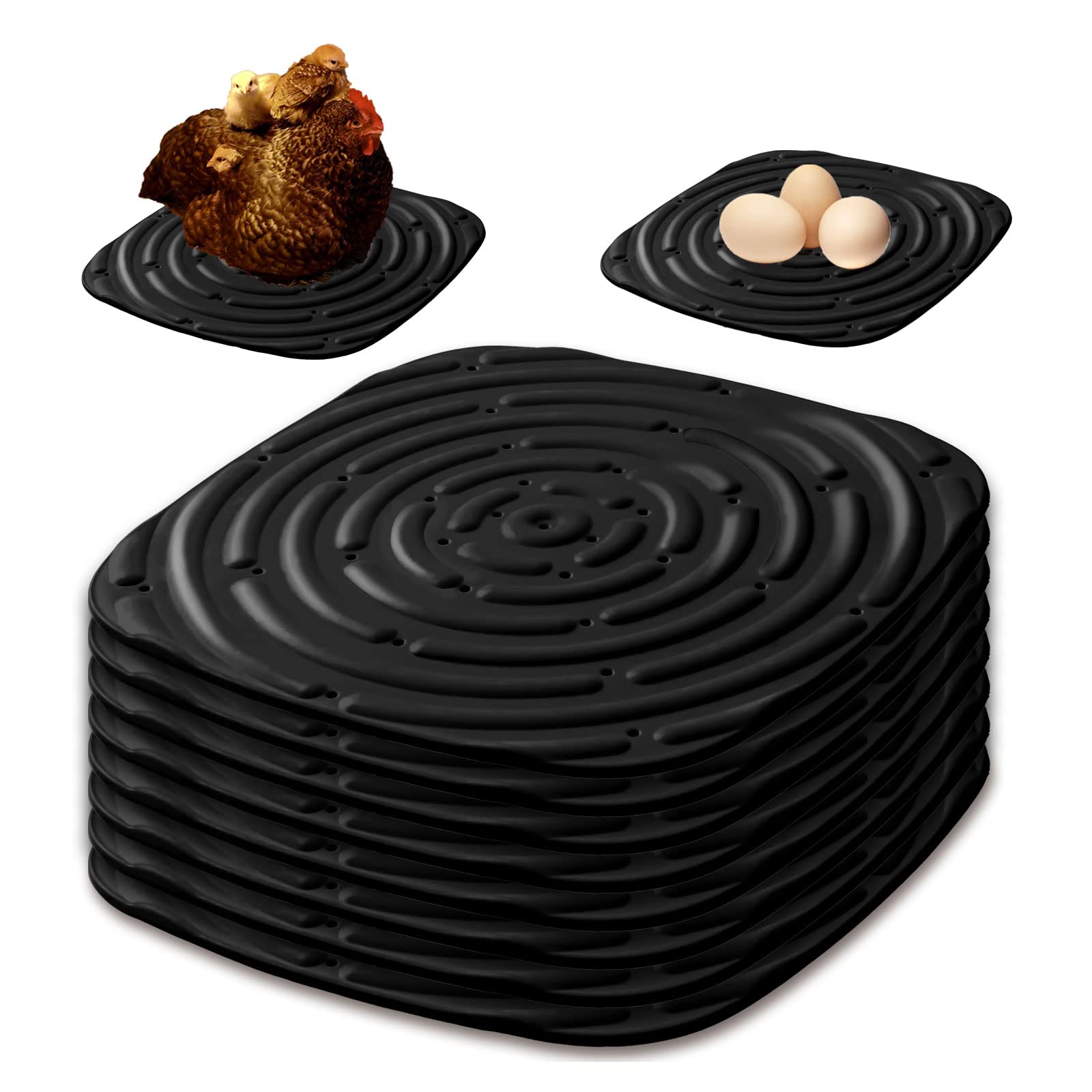 8 Pcs Chicken Nesting Pads11.8 * 11.8In, Chicken Coop Bedding Mats Washable Chicken Nesting Box Pads, Hen Nest Pads Soft Sponge Nesting Pads For Chicken Coop, Nesting Boxes, Hen House Bottom (Black)