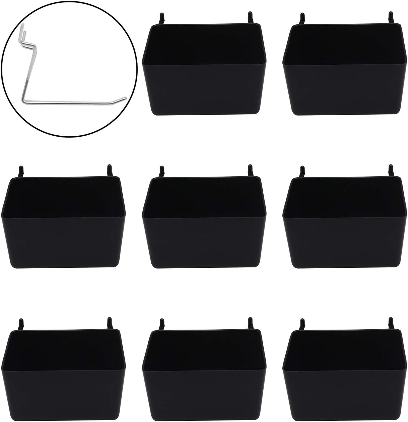 106PC Pegboard Hooks Set Pegboard Hooks Assortment with 2" L Stainless Steel Hook and Pegboard Bins for Organizing Various Tools (106 PK)