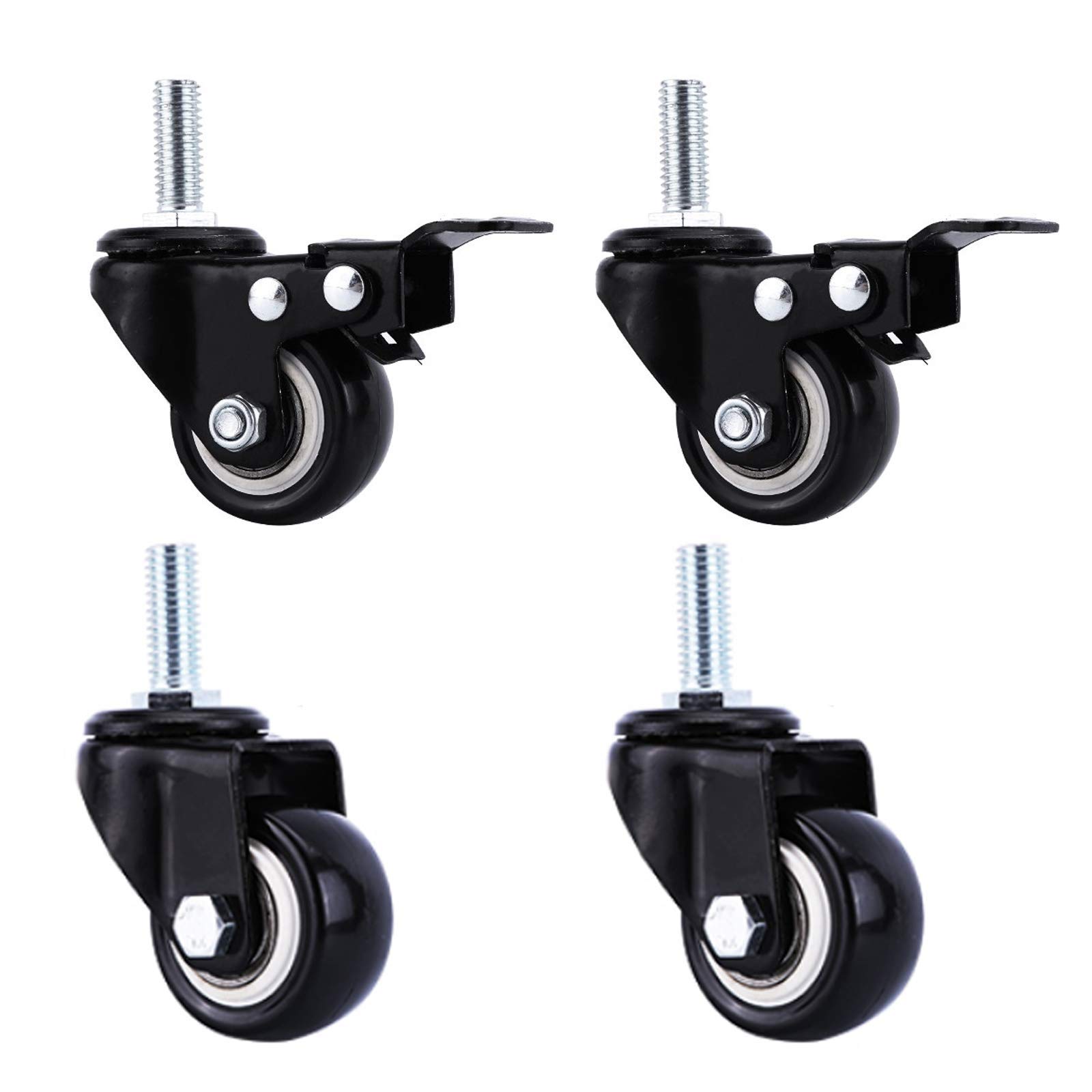 Roues industrielles de 40 mm anti-rayure avec tige filetée pour réparer un meuble lourd