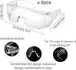 MINZHI 8 pieces Safety Glasses, ClearEyeProtectionGlasses, EyeProtection, SafetyProtectiveGlasses, Eye Protection for Women Men, Clear Lens Safety Goggles, Protective Eyewear, eye protection