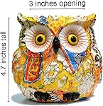 Colorful Owl Planter, Funny Owl Sucuulent Plant Pots Indoor/Outdoor, Decorative Garden Flower Pot, Cute Small Planters Desk Home Office Decor, Brush Pencil Pen Holder, Gifts for Women Mother, Yellow
