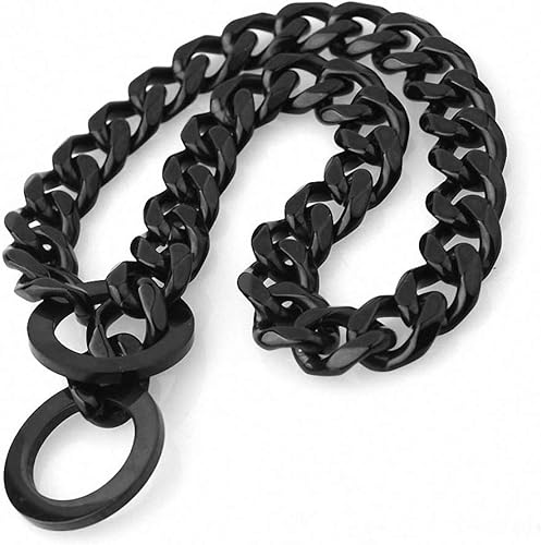 Collar de acero inoxidable dorado fuerte de 0.591 in para perros grandes, collar de cadena de estrangulamiento para perros grandes, Pitbull Bulldog,