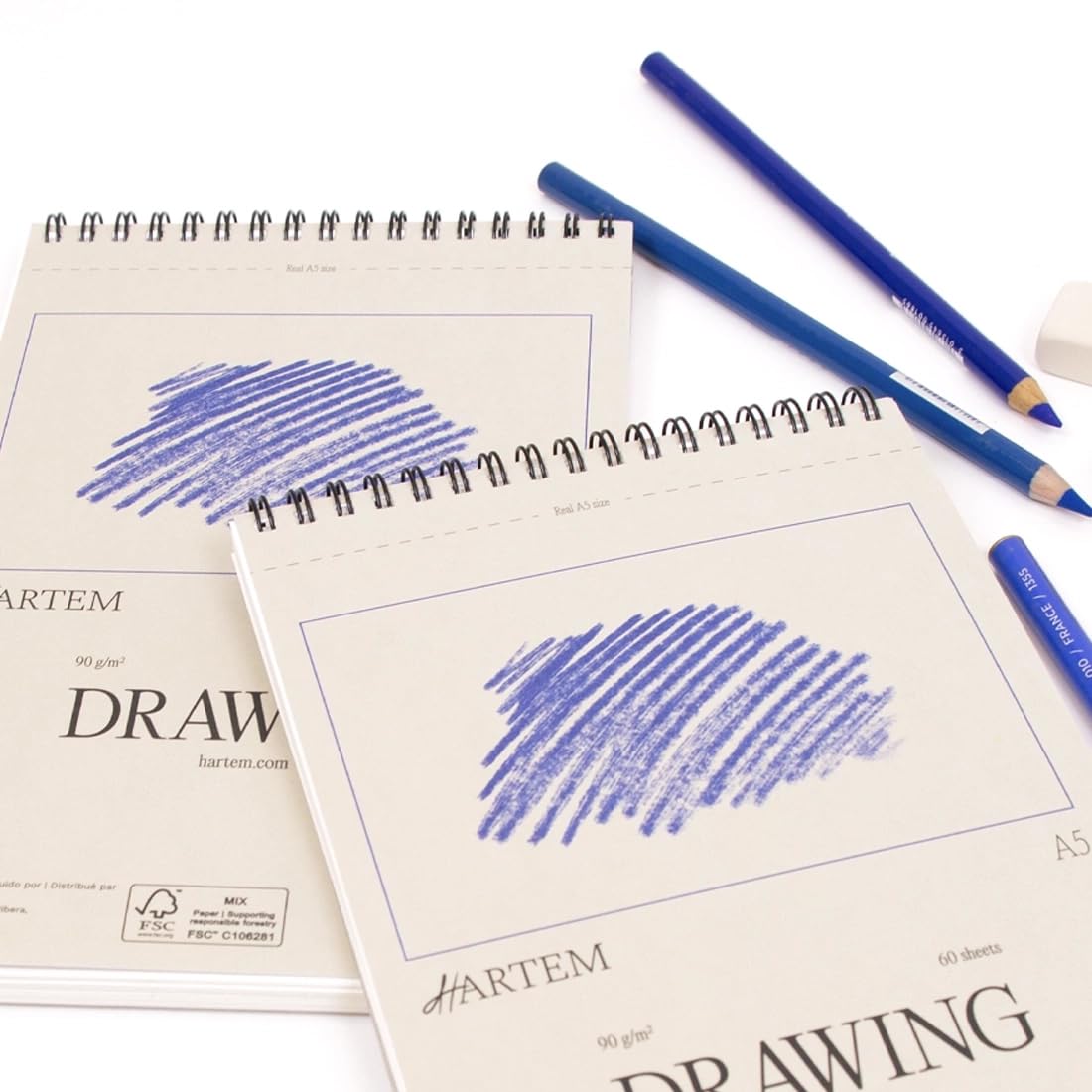Hartem, A5 Sketchbook for Artists Spiral Bound Drawing Pad, 60 Sheets - Image 4
