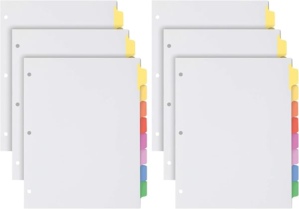Oxford Binder Dividers for 3 Ring Binders, 6 Pack, 8-Tab Dividers, Write &…