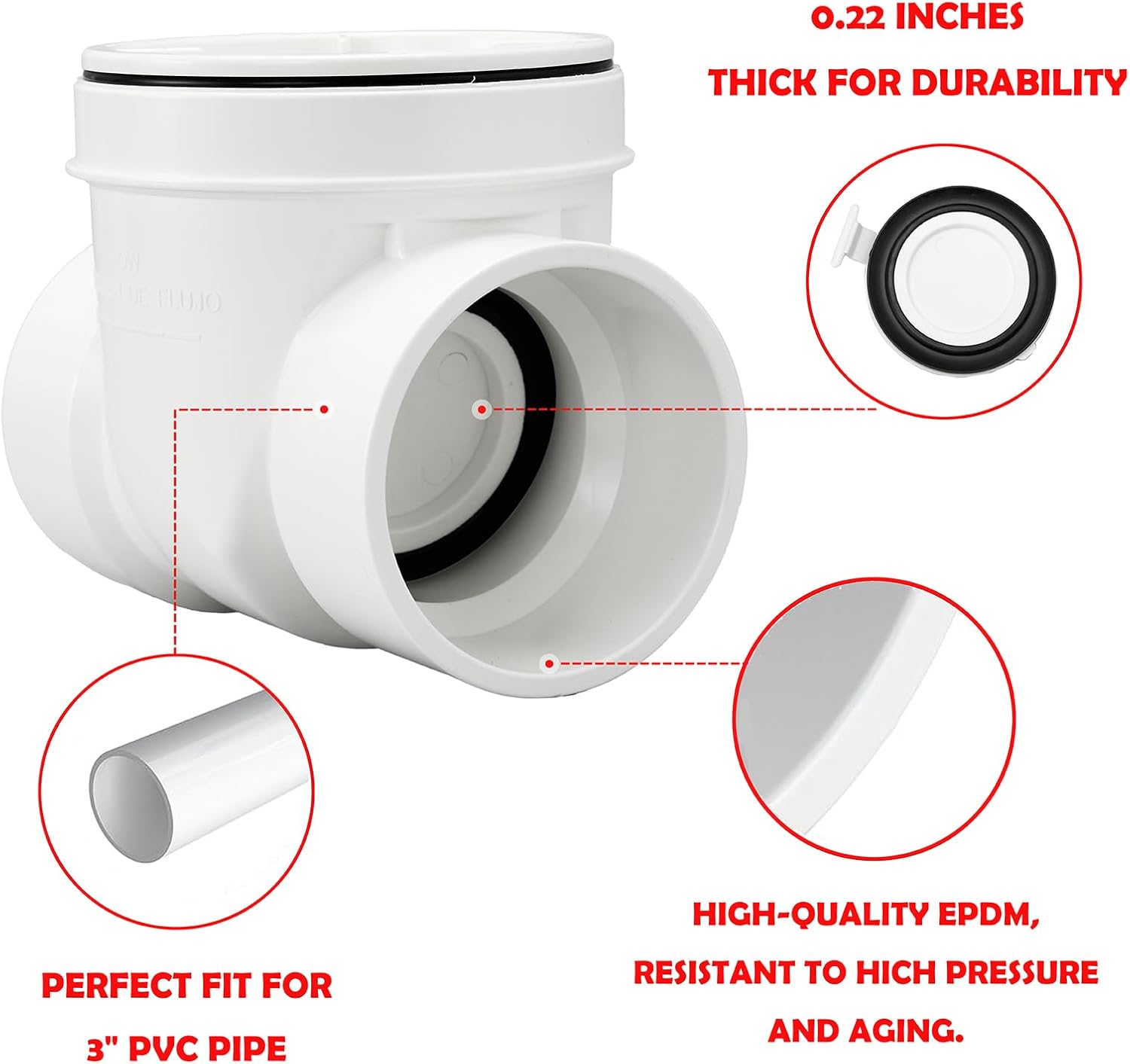 3 Inch Pvc Backwater Valve,Sewer Check Back Flow Preventer Drain Backflow Preventer Valve,Prevent Sewage And Rainwater From Flowing Backflow