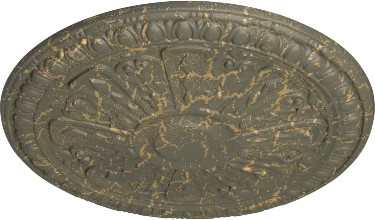 Ekena Millwork CM18RA2WHC Raymond Ceiling Medallion, Witch Hazel Crackle