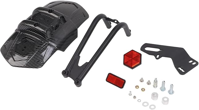 Motorcycle Rear Wheel Mudguard Carbon Fiber Style Splash Guard for 1218 Inch Wheels, Universal Fit for Motorbike Refitting