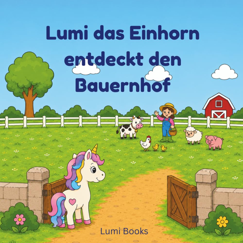 Lumi das Einhorn entdeckt den Bauernhof: Ausmalbuch mit Tierfakten für Kinder