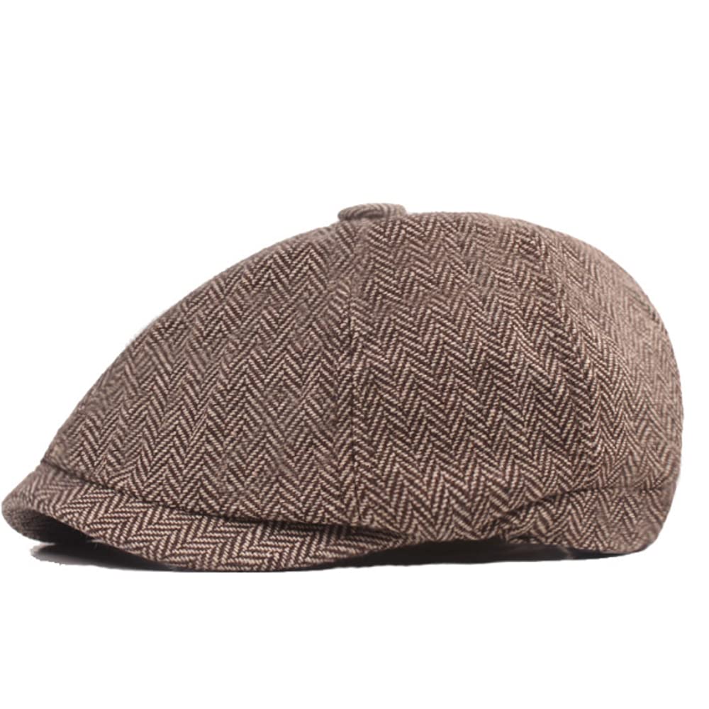 SHENGYIMen's Flat Cap Cotton Comfort Vintage Beret Ivy Gatsby Newsboy Hat Winter Unisex Warm Baseball Cap Hunting Cap Breathable Driving Hat for Men Women
