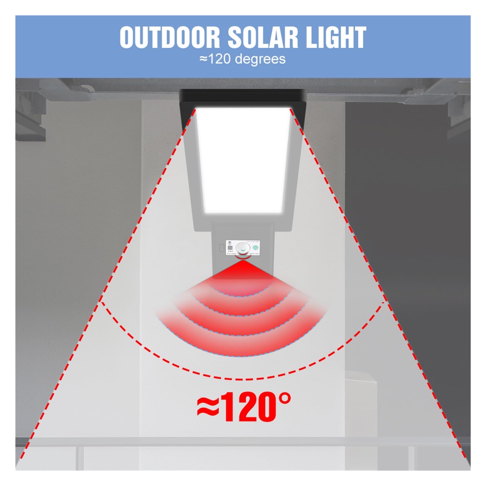 Lámparas solares LED para Exteriores, lámpara de jardín con Sensor de Movimiento, Foco Impermeable, Apliques de Pared, Bombilla LED con luz integrada (Color: 50W Cálido Mejorado)
