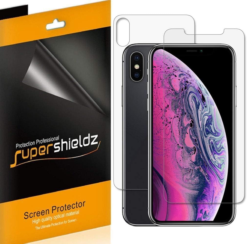 Supershieldz Designed for Apple iPhone XS Max (6.5 inch) (Front and Back) Full Body Screen Protector, (3 Front and 3 Back) 0.23mm, High Definition Clear Shield (PET)