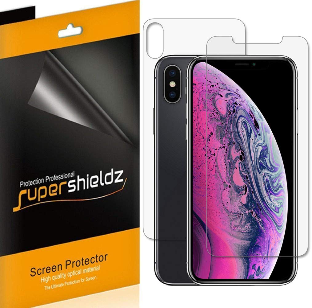 Supershieldz Designed for Apple iPhone XS Max (6.5 inch) (Front and Back) Full Body Screen Protector, (3 Front and 3 Back) 0.23mm, High Definition